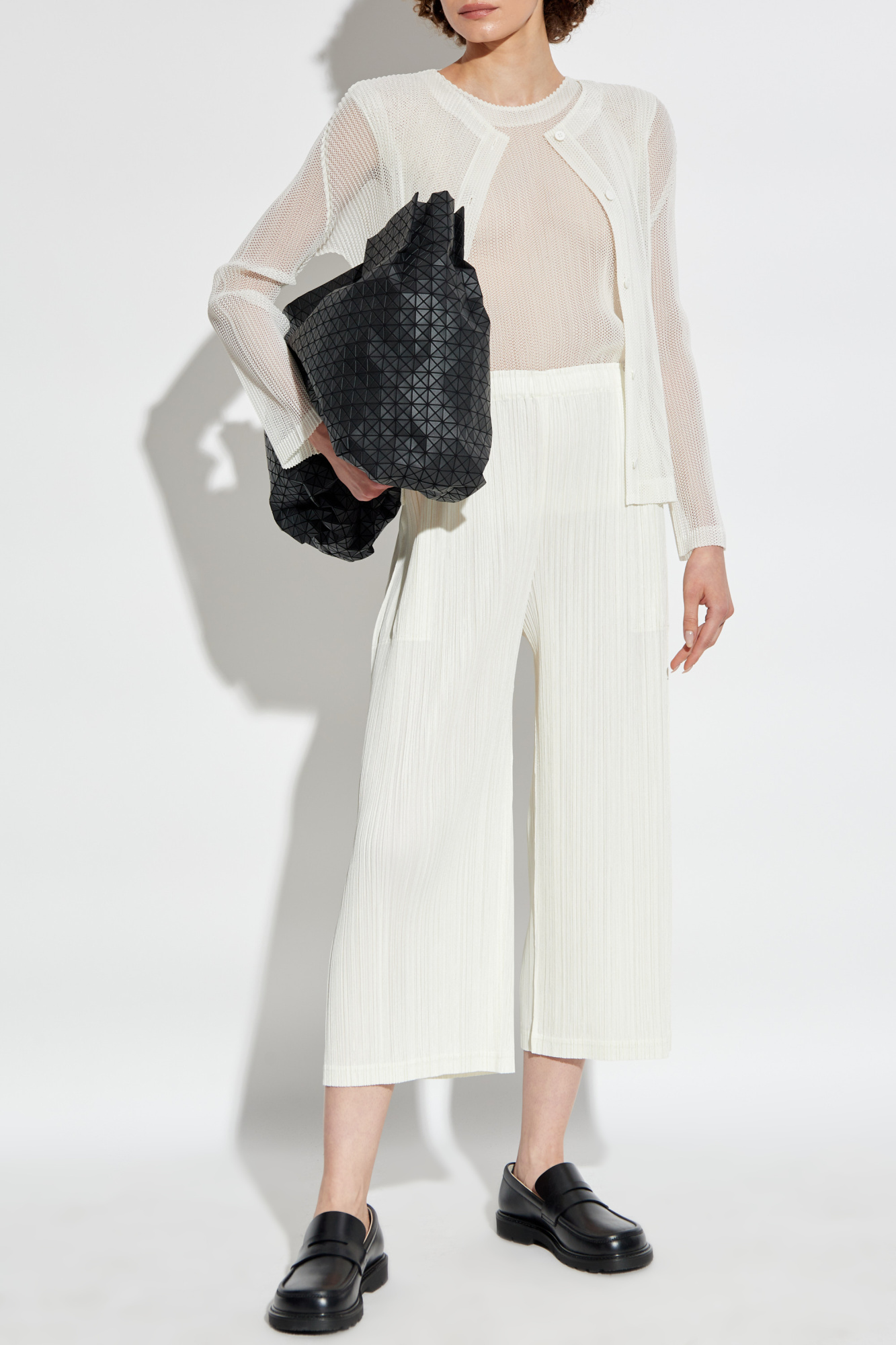 White Transparent Cardigan Pleats Please Issey Miyake Vitkac GB